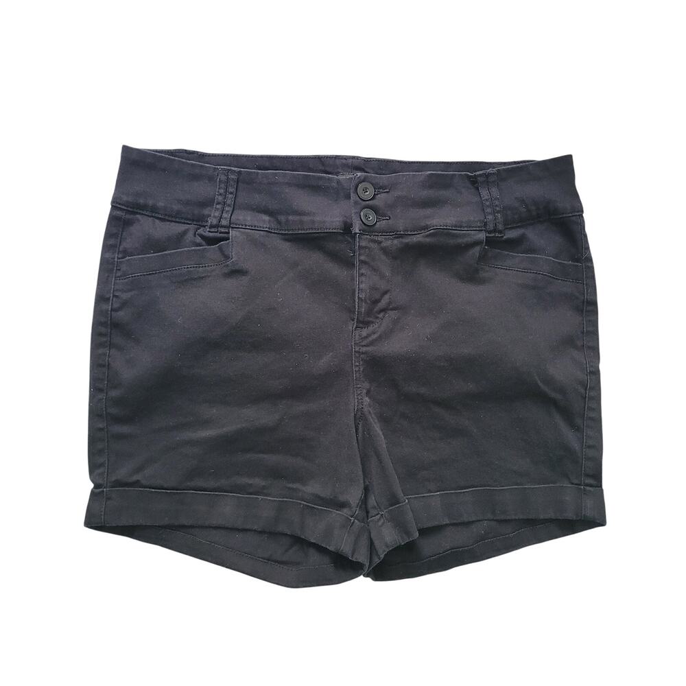 Torrid Size 16 5 Inch Stretch Sateen Mid-Rise Black Shorts Summer Essentials